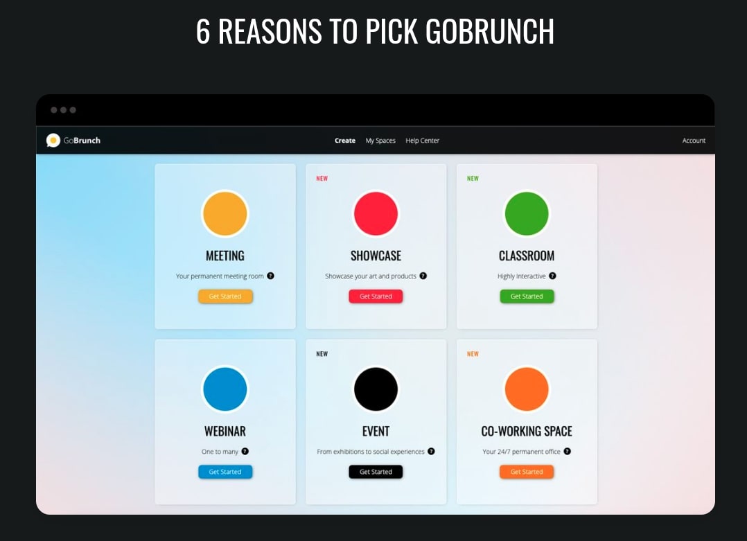 gobrunch-app-interface-showcasing-meeting-showcase-classroom-webinar-event-and-co-working-options