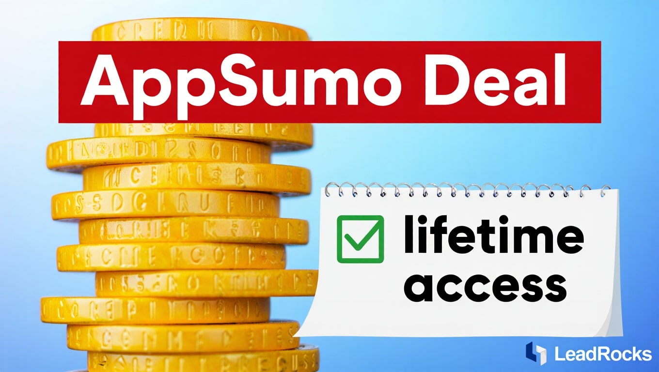 appsumo-deal-for-lifetime-access-with-stack-of-golden-coins