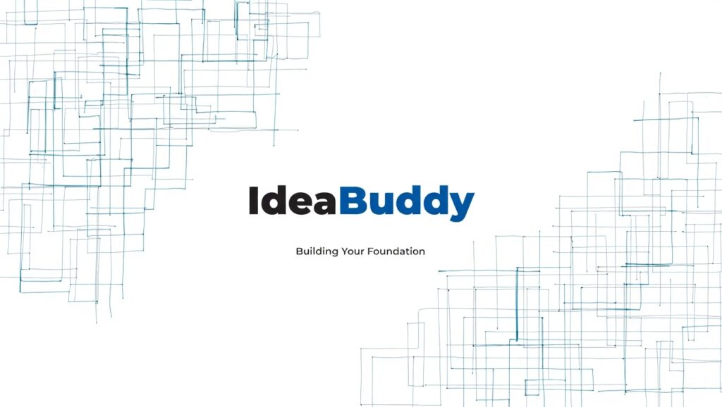 ideabuddy-review-with-abstract-network-background-and-tagline