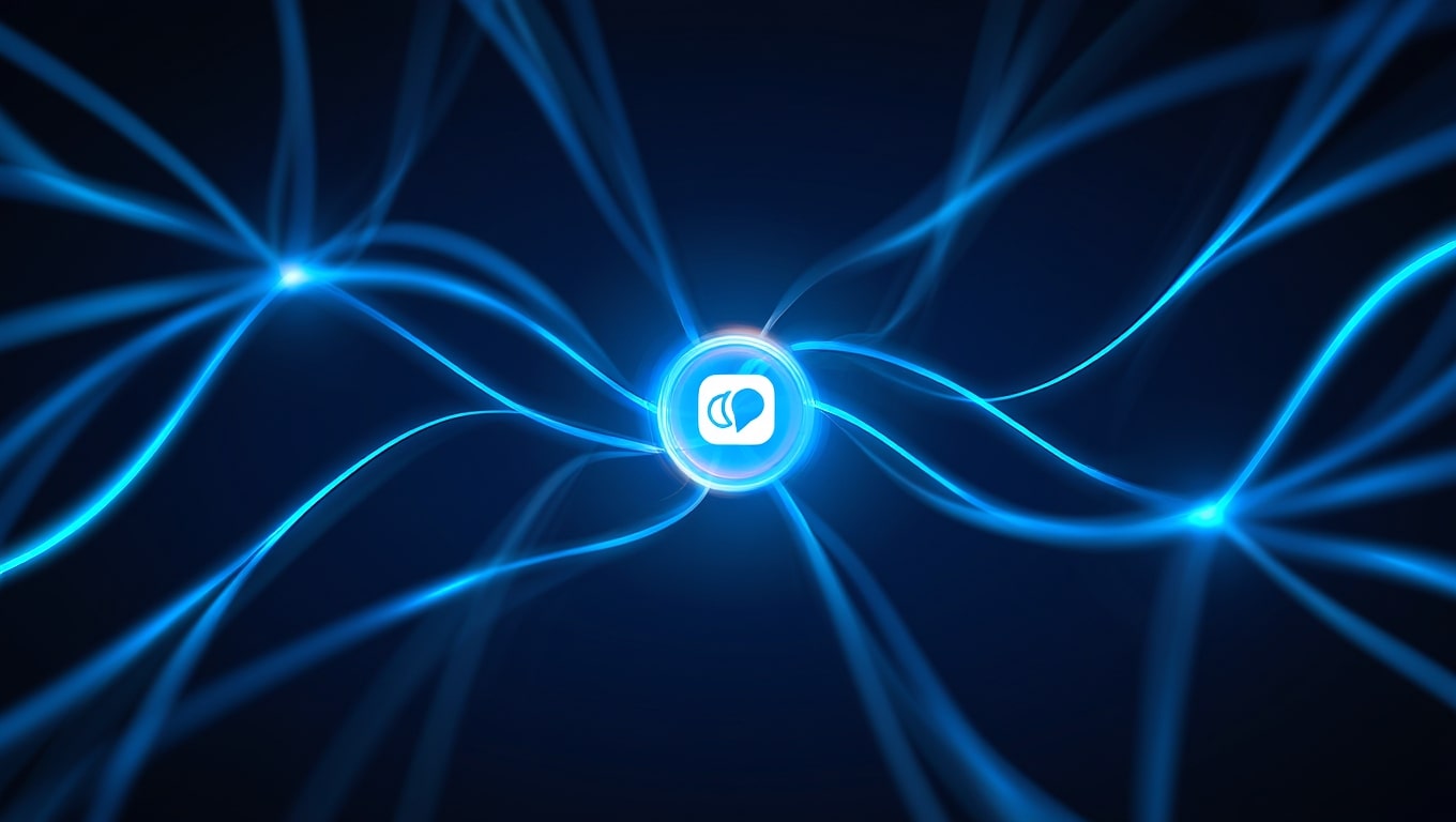 illuminated-abstract-network-of-glowing-blue-lines-connecting-to-a-central-icon