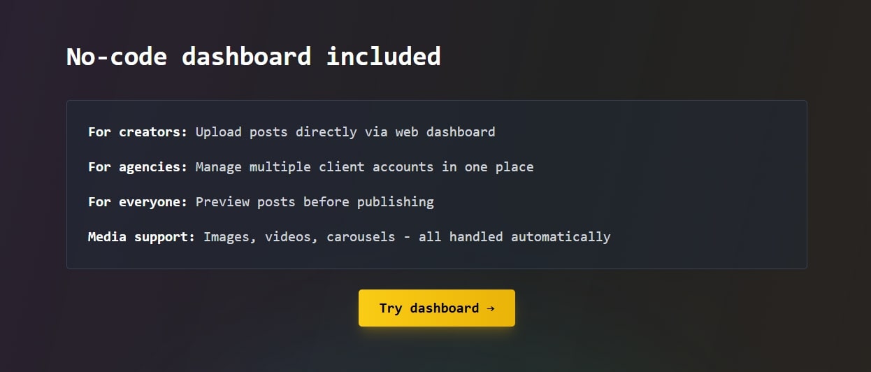 intuitive-no-code-dashboard-for-creators-and-agencies