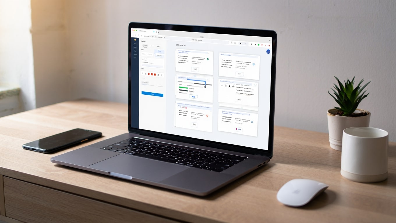 modern-laptop-displaying-data-analytics-dashboard-on-wooden-desk