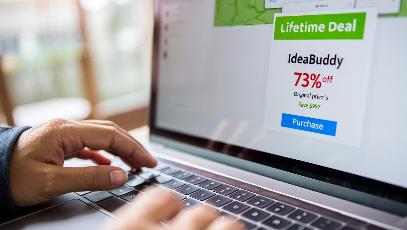 person-using-laptop-to-purchase-lifetime-deal-with-significant-discount