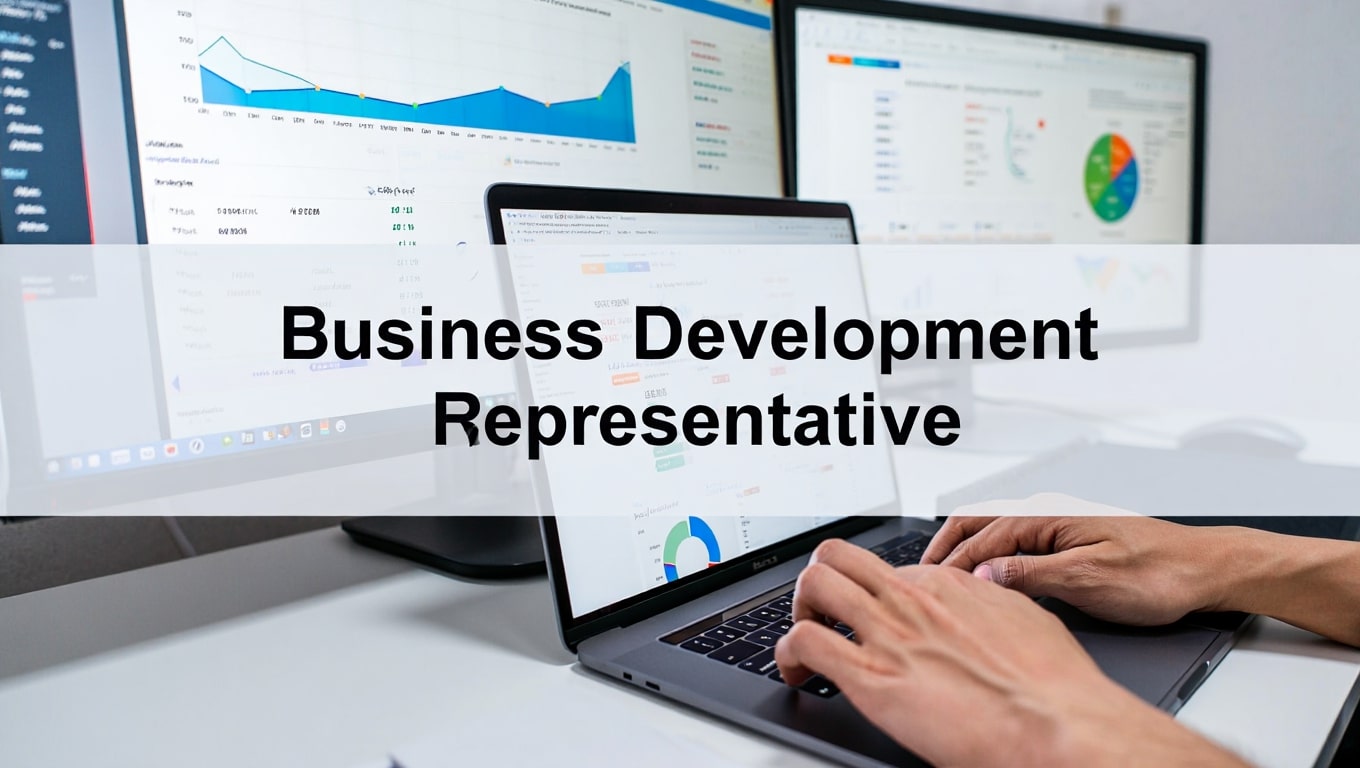 person-working-on-business-development-data-on-laptop-and-monitors